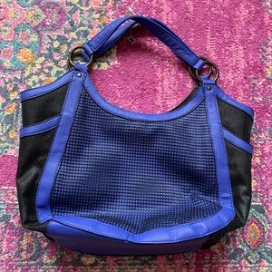 GX Gwen Stefani black and blue satchel